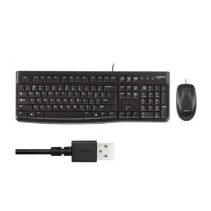 Bộ bàn phím chuột có dây Logitech MK120 (Đen)