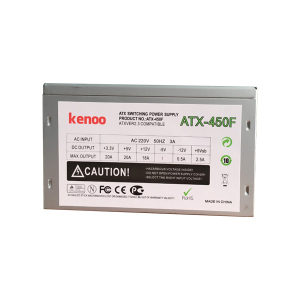 Nguồn PC KENOO ATX‑450 (450W, Standard, Non‑Modular, ATX, Đen)