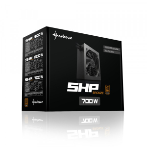 Nguồn PC Sharkoon SHP700 (700W, 80 Plus Bronze, Non‑Modular, ATX, Đen)