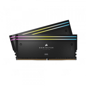 Ram PC Corsair Dominator Titanium Black 64GB (DDR5, 6400MHz, 2x32GB, RGB, CMP64GX5M2B6400C32)