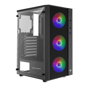 Vỏ Case KENOO ESPORT AF13 (Mini Tower, m-ATX, 3 Fan, Màu Đen)