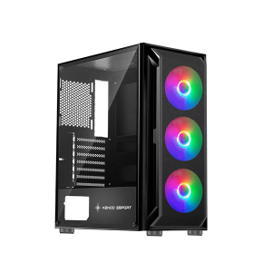 Vỏ Case KENOO ESPORT AF302 (Mini Tower, m-ATX, 3 Fan, Màu Đen)