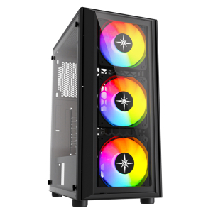 Vỏ Case KENOO ESPORT K300 (Mini Tower, m-ATX, 3 Fan, Màu Đen)