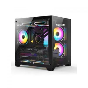 Vỏ Case VITRA CRYSTAL S1 Lite Black (M-ATX, Rad 240, Màu Đen)
