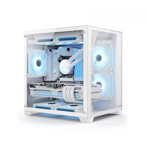 Vỏ Case VITRA CRYSTAL S1 Lite White (M-ATX, Rad 240, Màu Trắng)