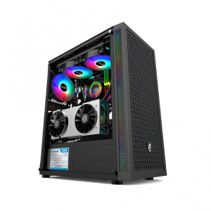 Vỏ Case VITRA SAPHIRA AX9 Black (ATX, 4 Fan RGB, Màu Đen)