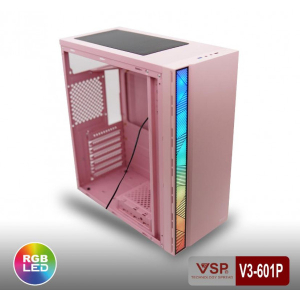 Vỏ Case VSP V3-601 Pink (Mini Tower, Màu Hồng)