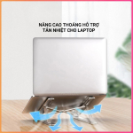Giá đỡ laptop bằng nhôm hỗ trợ tản nhiệt, điều chỉnh độ cao, gấp gọn