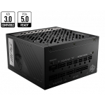 Nguồn PC MSI MPG A1000G PCIE5 (1000W, 80 Plus Gold, Full‑Modular, ATX, Đen)