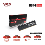 Ram PC VSP Black 16GB (DDR4, 3200MHz, tản nhiệt)