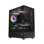 Vỏ Case VITRA ATLANTIS X6 Lite Black (M-ATX, Màu Đen, 3 Fan RGB)