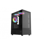 Vỏ Case VITRA ATLANTIS X6 Lite Black (M-ATX, Màu Đen, 3 Fan RGB)