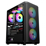 Vỏ Case VITRA SAPHIRA AX10 Black (ATX, 3 Fan RGB, Màu Đen)