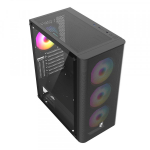 Vỏ Case VITRA SAPHIRA AX15 Black (ATX, 3 Fan RGB, Màu Đen)